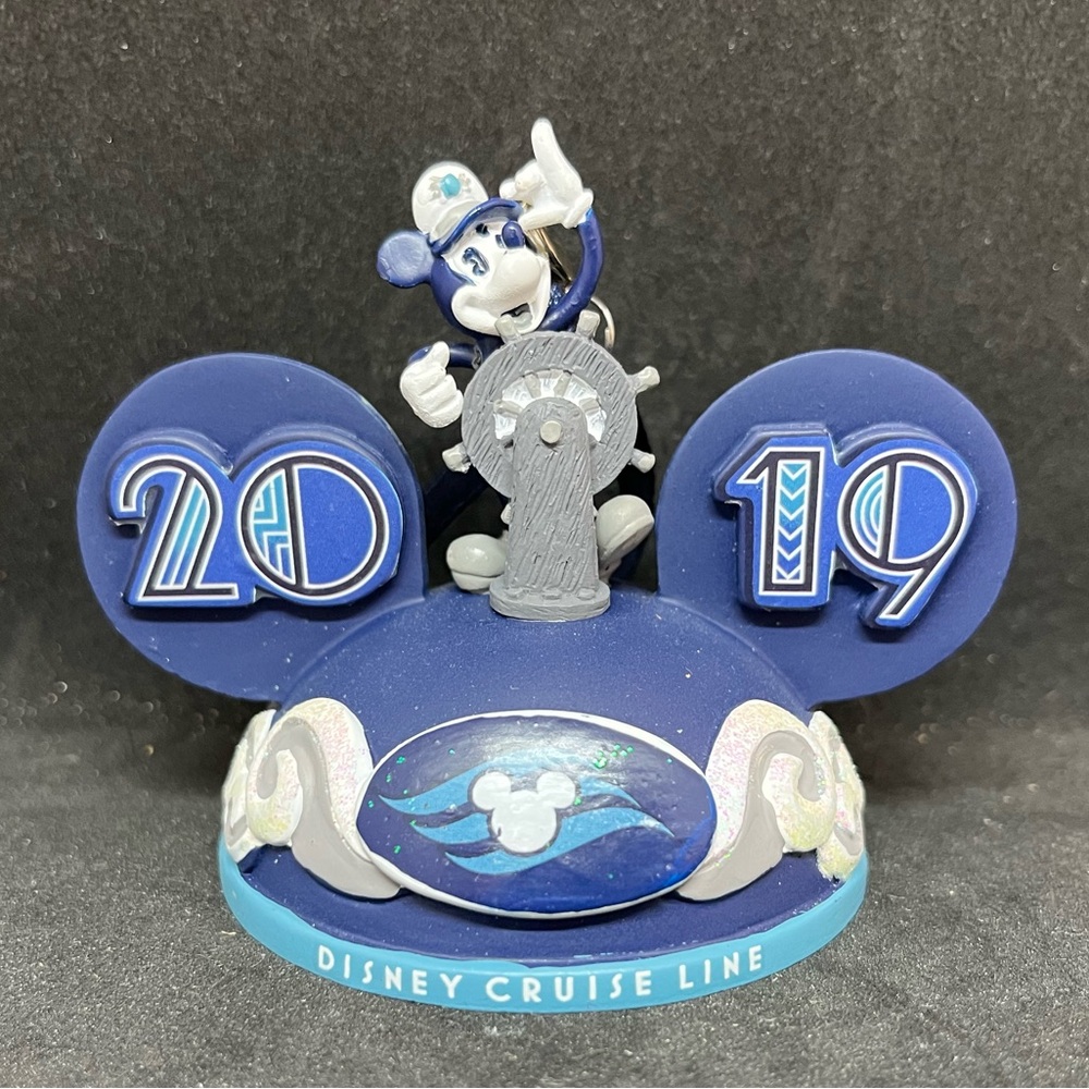 Disney Cruise Line 2019 Captain Mickey Mouse Ear Hat Christmas Holiday Ornament
